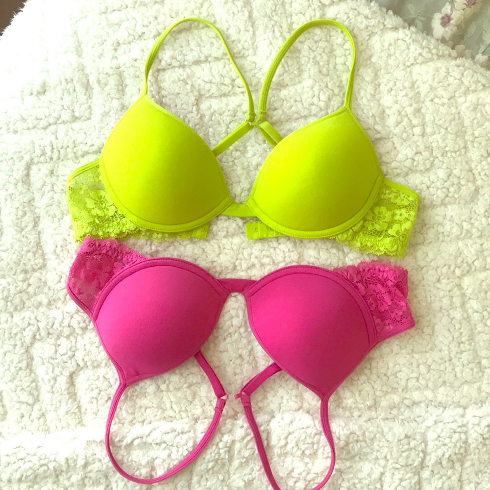 PINK VICTORIA SECRET TSHIRT DEMI LACE BRA